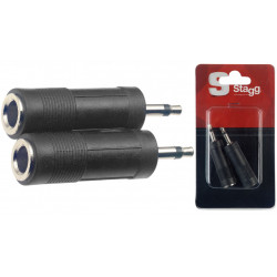 Stagg AC-PFJMH - Adaptateur JACK fem./ mini JACK mâle - 2 pièces