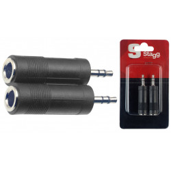 Stagg AC-PFSJMSH - Adaptateur JACK fem.stéréo/ mini JACK mâle stéréo - 2 pièces