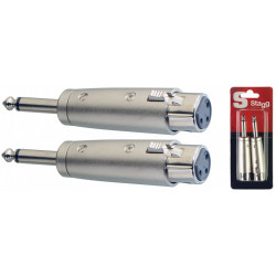 Stagg AC-XFPMH - Adaptateur XLR fem. asymétrique/ JACK mâle mono - 2 pièces