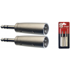 Stagg AC-XMPMSH - Adaptateur XLR mâle symétrique/ JACK mâle stéréo - 2 pièces