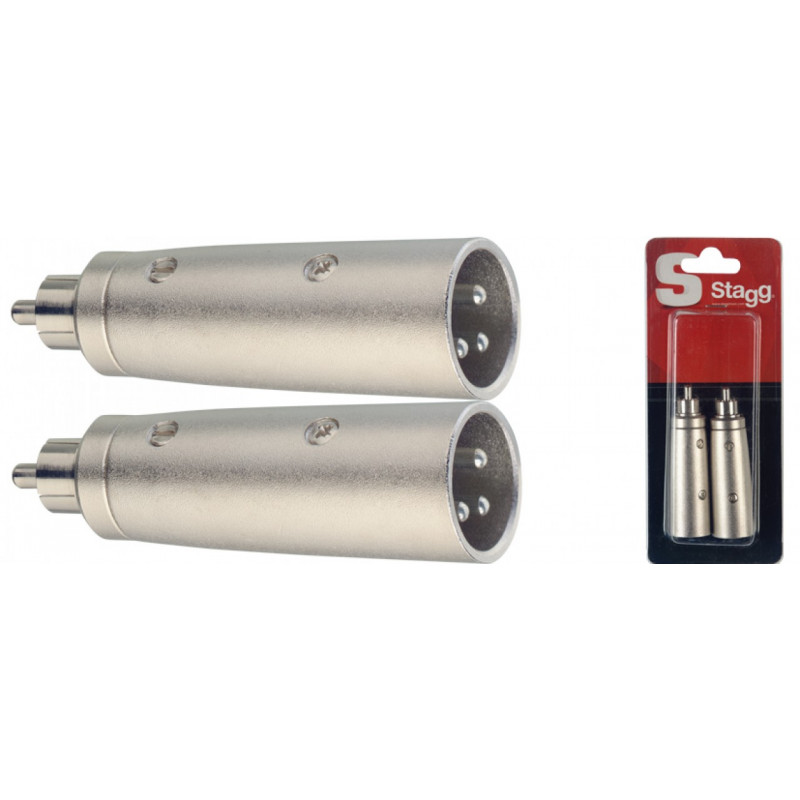 Stagg AC-XMCMH - Adaptateur XLR mâle/ RCA mâle - 2 pièces