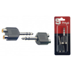 Stagg AC-2CFPMSH - Adaptateur double RCA fem./ 1 JACK mâle stéréo - 2 pièces