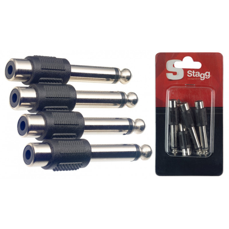 Stagg AC-PMCFH - Adaptateur RCA fem./ Jack mâle - métal - 4 pièces