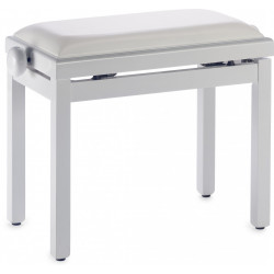 Stagg PB39 WHP SWH - Banquette piano, blanc brillant, pelote en skai blanc