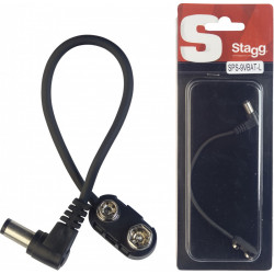 Stagg SPS-9VBAT-L - Connecteur de pile 9V - pédale d'effet, avec fiche coudée