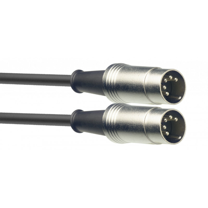 Stagg SMD1 - Câble MIDI, DIN/DIN (m/m), 1 m, connecteurs en métal