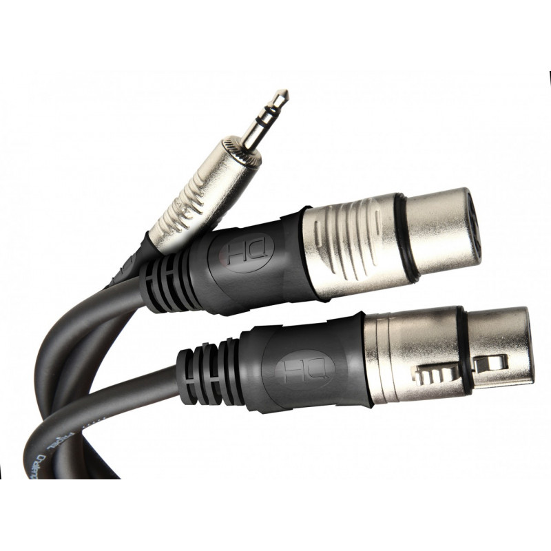 DH DHT590 - Câble mini Jack stereo 3,5 - 2 XLR femelles - 1,8 m