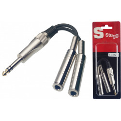 Stagg YC-0,1/1PS2PFH - Câble adaptateur 1 x JACK mâle stéréo/ 2 x jack fem. mono