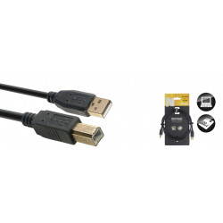 Stagg NCC1,5UAUB - Câble USB 2.0, USB A/USB B (m/m), 1,5 m