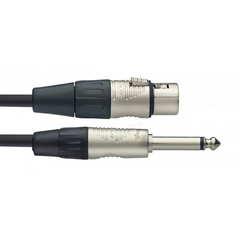 Stagg NMC1XPR - Câble de microphone, XLR/jack (f/m), 1 m