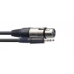 Stagg SAC1MPSBXF - Câble audio, XLR/mini jack (f/m), 1 m