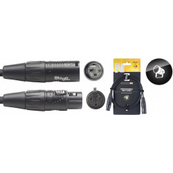 Stagg NDX1R-3 - Câble DMX, XLR/XLR (m/f) (3 broches), 1 m, N-series