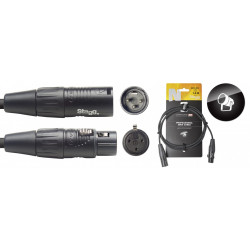 Stagg NDX1,5R-3 - Câble DMX, XLR/XLR (m/f) (3 broches), 1,5 m, N-series