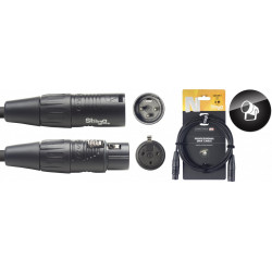 Stagg NDX3R-3 - Câble DMX, XLR/XLR (m/f) (3 broches), 3 m, N-series