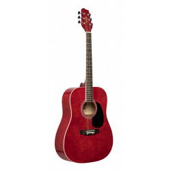 Stagg SA20D RED - Guitare acoustique dreadnought 4/4 rouge