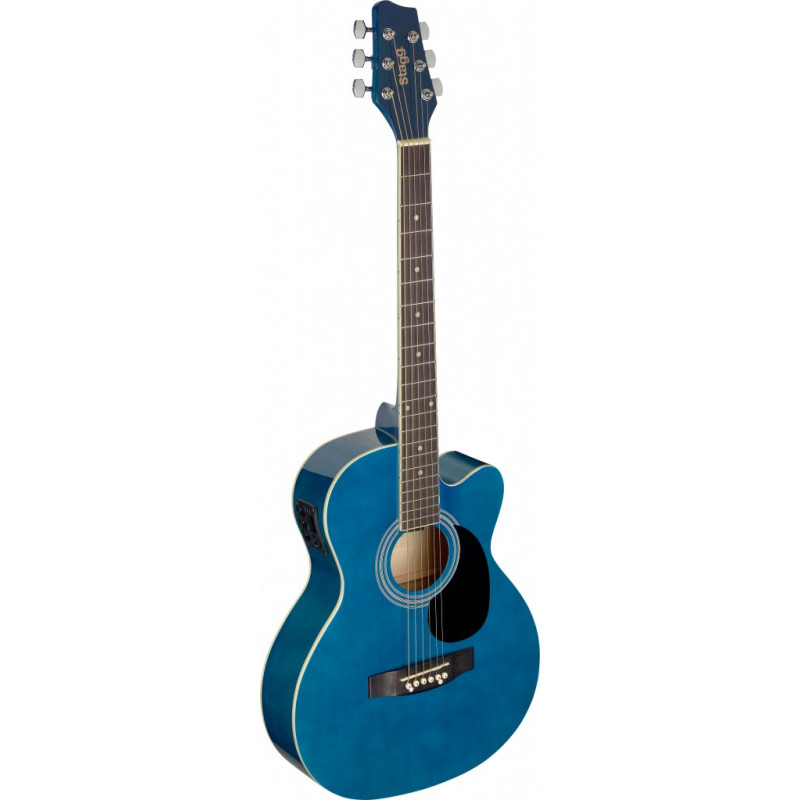 Stagg SA20ACE BLUE - Guitare acoustique Auditorium pan coupé bleue