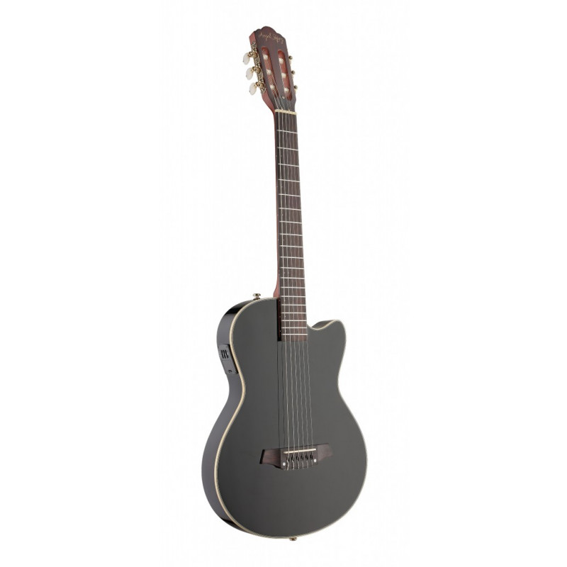 Angel Lopez EC3000CBK - Guitare classique électrique 4/4 pan coupé - noire