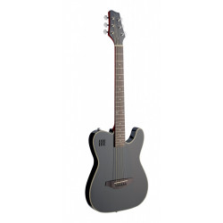 J. Neligan EW3000CBK - Guitare folk électrique 4/4 pan coupé, - corps en épicéa massif, noire