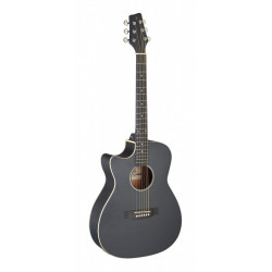 Stagg SA35 ACE-BK LH - Guitare auditorium électro-acoustique avec pan coupé, noir - gaucher