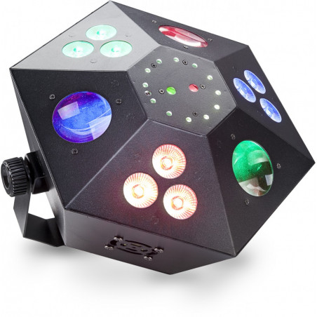 Stagg - Boîte multi-effets avec lasers rouges et verts, 3 colour wash, stroboscope et fleur LED