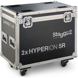 Stagg - Flightcase en bois - 2 Hyperion 5R, sur roulettes