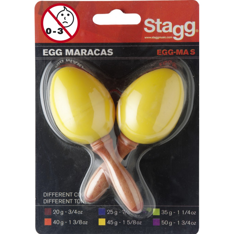 Stagg EGG-MA S/YW - Paire de maracas oeufs en plastique