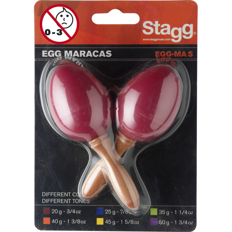 Stagg EGG-MA S/RD - Paire de maracas oeufs en plastique