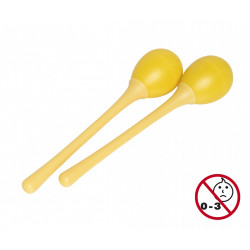 Stagg EGG-MA L/YW - Paire de maracas oeufs en plastique à long manche