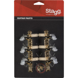 Stagg KG360 - Mécaniques - guitare classique 3+3 avec lyre, dorées