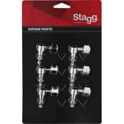 Stagg KG673CR - 6 mécaniques chromées individuelles – guitares électriques ou folk