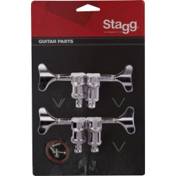 Stagg KG243CR - Mécaniques individuelles bain d'huile 2+2 - guitare basse, chromées