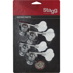 Stagg KG475CR - Mécaniques - guitare basse éléctrique 4X1 individuelles, nickel