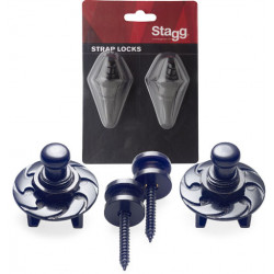 Stagg SSL1 BK - Boutons porte-sangle avec système de blocage