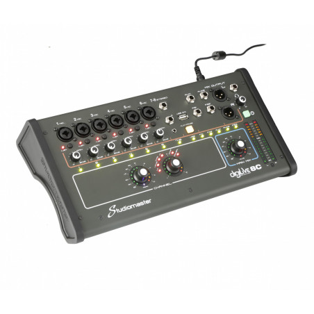Studiomaster DIGILIVE8C - Table de mixage numérique, 8 entrées, 8 bus, 4 sorties