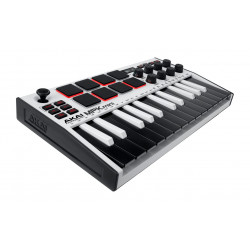 Akai MPKMINI3WH - USB 25 mini notes 8 pads écran OLED - Blanc