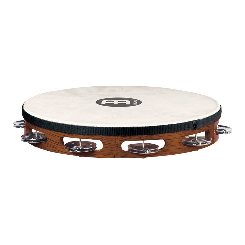Meinl TAH1AB - Tambourin bois avec peau 1 rangée de cymbalettes - African brown