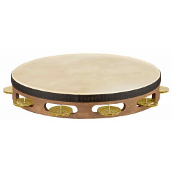 Meinl TAH1VWB - Tambourin bois avec peau 1 rangée de cymbalettes - Walnut brown