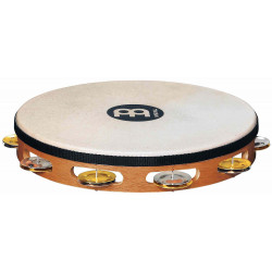 Meinl TAH1MSNT - Tambourin bois avec peau 1 rangée de cymbalettes - Super natural