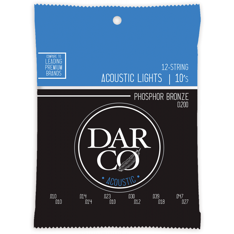 Darco D200 - Jeu cordes acoustiques 12 cordes Light 92/8 - 10-47