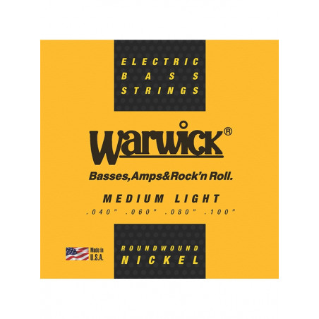 Warwick 41210-ML4 -  Yellow Label Medium Light .040-.100 Jeu basse