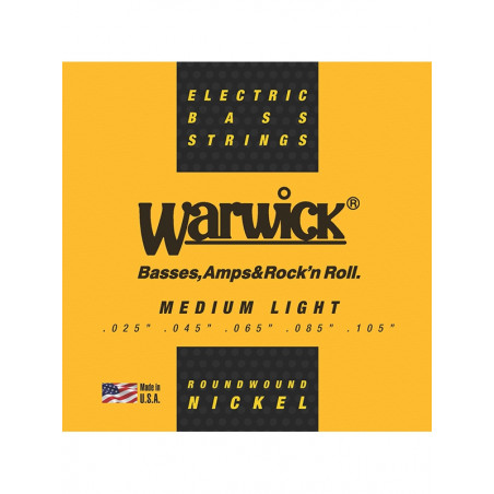 Warwick 41311-ML5B -  Yellow Label Medium Light .025-.105 Jeu basse