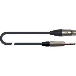Quiklok ITTOP-FJS-5 - Câble microphone Italian Top XLR femelle - jack stéréo 5 m