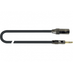 Quiklok ITST-MJS-1 - Câble microphone Italian Standard XLR mâle - jack stéréo 1 m