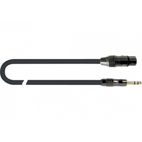 Quiklok ITST-FJS-5 - Câble microphone Italian Standard XLR femelle - jack stéréo 5 m