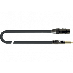 Quiklok ITST-FJS-1 - Câble microphone Italian Standard XLR femelle - jack stéréo 1 m