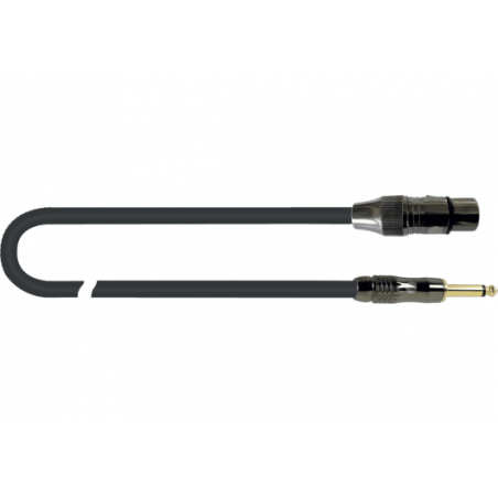 Quiklok ITST-FJM-5 - Câble microphone Italian Standard XLR femelle - jack mono 5 m