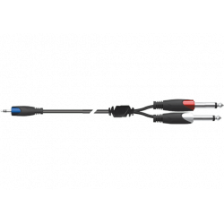 Quiklok SX30-3K - Câble audio Strix minijack stéréo - 2 x jack mono 3 m