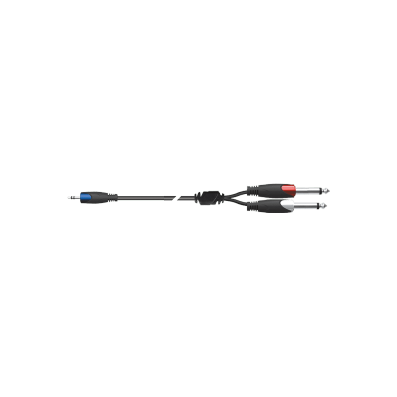 Quiklok SX30-3K - Câble audio Strix minijack stéréo - 2 x jack mono 3 m