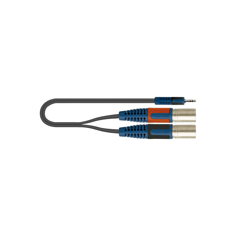 Quiklok RKSA192-2 - Câble audio RokSolid minijack stéréo - 2 x XLR mâle 2 m
