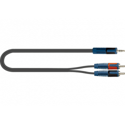 Quiklok RKSA150-1 - Câble audio RokSolid minijack stéréo - 2 x RCA 1 m